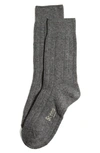 Stems Luxe Merino Wool & Cashmere Blend Crew Socks In Grey