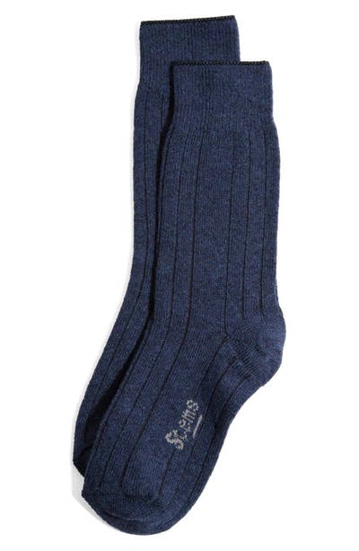 Stems Luxe Merino Wool & Cashmere Blend Crew Socks In Navy