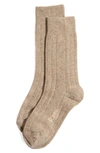 Stems Lux Cashmere Wool Crew Socks Gift Box In Oat