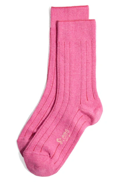 Stems Luxe Merino Wool & Cashmere Blend Crew Socks In Rose