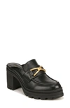 Veronica Beard Wynter Leather Heeled Loafer Mules In Black