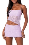 Edikted Women's Lyra Open Back Lace Tank Top In Lilac