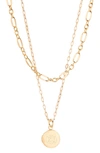 Brook & York Isla Petite Monogram Locket Layering Necklace Set In Gold