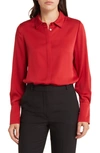 Kobi Halperin Larissa Stretch Silk Blouse In Burnt Red