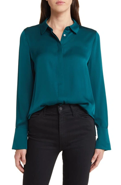 Kobi Halperin Larissa Stretch Silk Blouse In Sea Moss