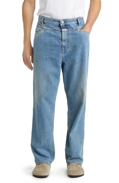 Closed X-treme Loose Straight Leg Jeans In Mid Blue