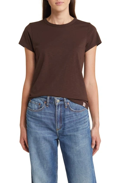 Rag & Bone Slub Organic Pima Cotton-jersey T-shirt In Brown
