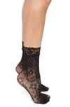 Stems Floral Fishnet Socks In Black
