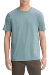 Vince Pima Cotton T-shirt In Lt Dusty Teal