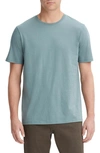 Vince Pima Cotton T-shirt In Light Dusty Teal