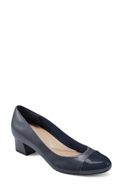 Easy Spirit Lucinda Cap Toe Pump In Dark Blue