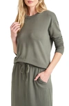 Splendid Crewneck Pullover In V Olv Brn