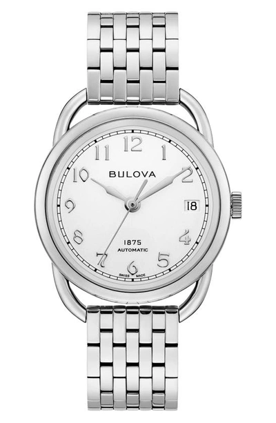 Bulova Joseph  Commodore Bracelet Watch In Silverone