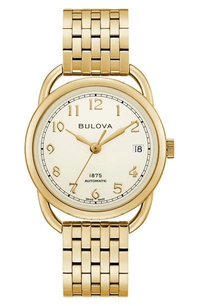 Bulova Joseph  Commodore Bracelet Watch In Goldone