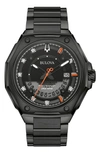 Bulova Marc Anthony Precisionist X Mens Diamond Accent Black Stainless Steel Bracelet Watch 98d183 In Black