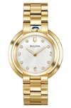 BULOVA CLASSIC RUBAIYAT DIAMOND BRACELET WATCH, 35MM