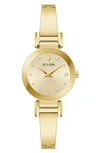 BULOVA MARC ANTHONY DIAMOND BANGLE WATCH, 26MM