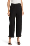 Ted Baker Katyyt Bouclé Straight Leg Ankle Pants In Black