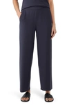 Eileen Fisher Cropped Jersey Knit Straight-leg Pants In Nocturn