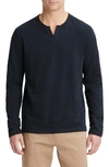 Vince Long Sleeve Henley T-shirt In Coastal