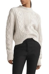 Rag & Bone Brody Mock Neck Cable Stitch Sweater In Light Grey