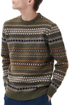 Barbour Case Fair Isle Wool Sweater In Green