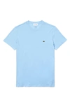 Lacoste Crewneck Pima Cotton Tee In Blue