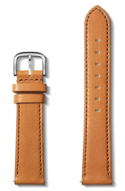 Shinola 18mm Bourbon Essex Leather Watch Strap