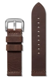SHINOLA GRIZZLY CLASSIC INTERCHANGEABLE LEATHER WATCHBAND, 24MM
