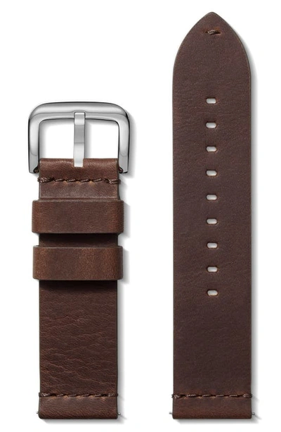 Shinola Men's Leather Watch Strap, 24mm In Cattail Brown