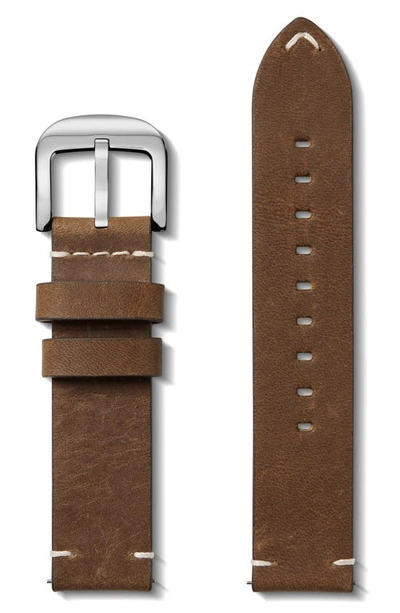 Shinola 20mm Leather Watch Strap In British Tan