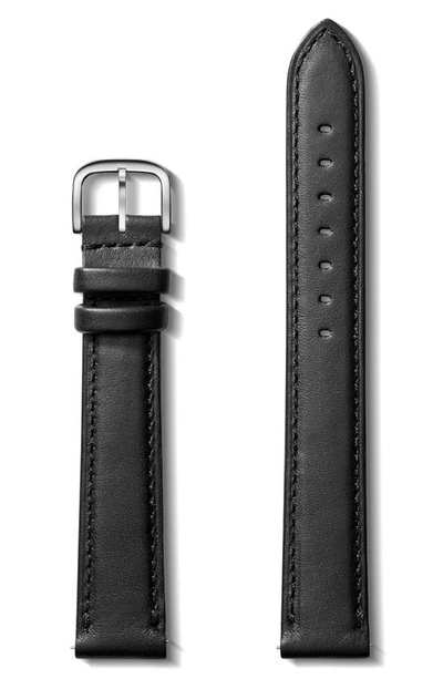 Shinola 18mm Leather Watch Strap In Black