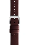 SHINOLA GRIZZLY CLASSIC INTERCHANGEABLE LEATHER WATCHBAND, 20MM