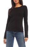 Fifteen Twenty Rib Long Sleeve T-shirt In Black