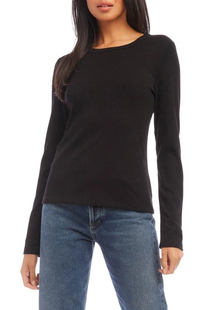 Fifteen Twenty Rib Long Sleeve T-shirt In Black