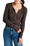 Splendid Classic Thermal Henley In Chocolate