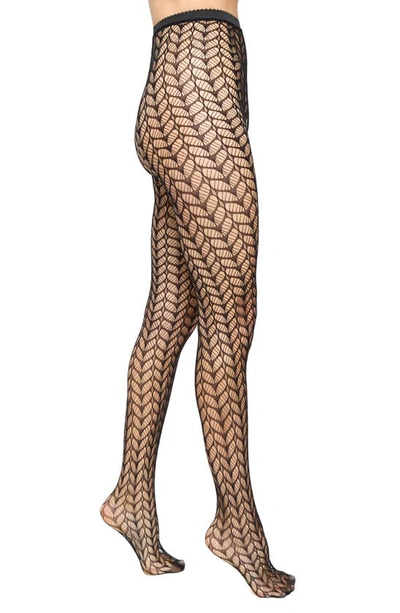 Stems Chevron Fishnet Tights In Black