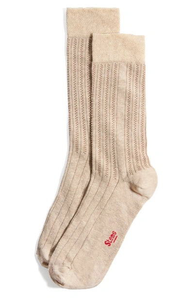 Stems Lola Cashmere Ribbed Crew Socks In Cream