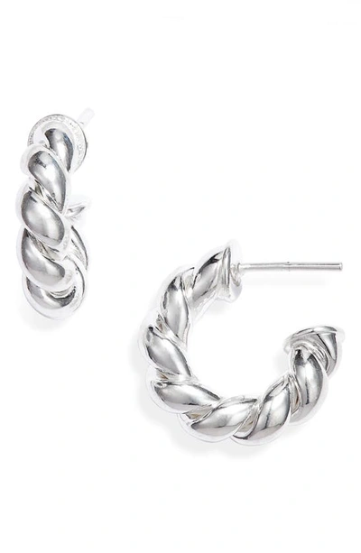 Child Of Wild Twisted Sister Small Hoop Earrings In Silver