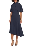 Maggy London Asymmetrical Midi Dress In Navy Blazer