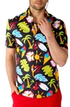OPPOSUITS TROPICAL THUNDER STRETCH SHORT SLEEVE BUTTON-UP SHIRT