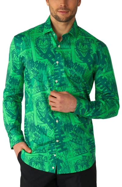 Opposuits Men's Long-sleeve Joker Graphic Shirt In Green