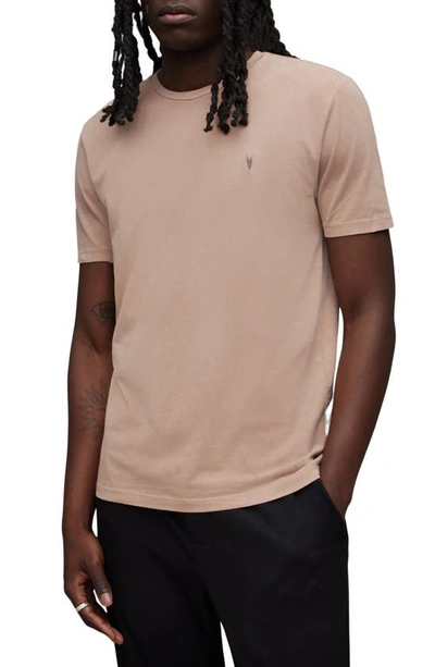 Allsaints Ossage Cotton Crewneck T-shirt In Pale Rose Pink