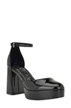 Calvin Klein Sabin Platform Pump In Black Patent