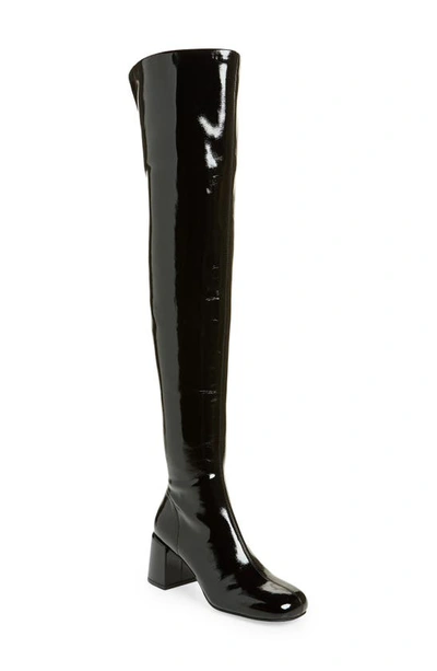 Jeffrey Campbell Maize Over The Knee Patent Leather Boot In Black Patent