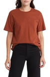 Allsaints Pippa Embroidered Logo Boyfriend Cotton T-shirt In Rust Brown
