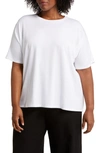 Eileen Fisher Missy Stretch Knit Crewneck T-shirt In White