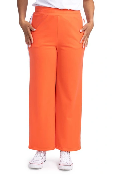 Kinona Cozy Wide Leg Golf Pants In Coral Red