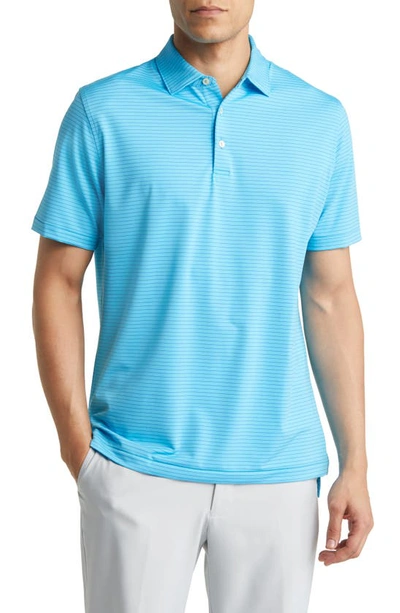 Peter Millar Hemlock Pinstripe Performance Polo In Carribean