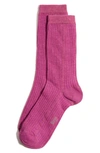 Stems Eco-conscious Cashmere Crew Socks In Amaryllis